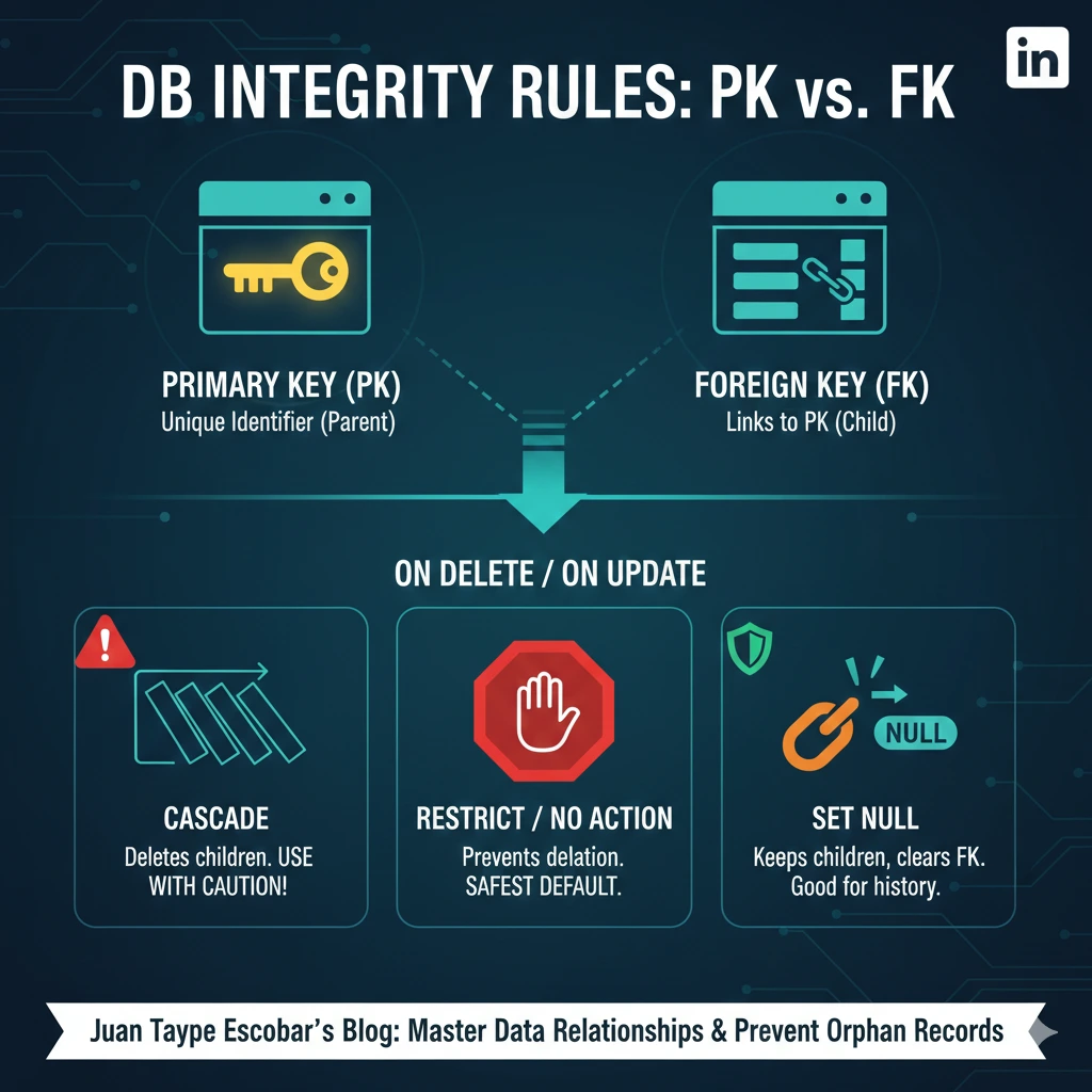 Integridad Referencial: Guía Definitiva sobre PK, FK y Reglas de Borrado