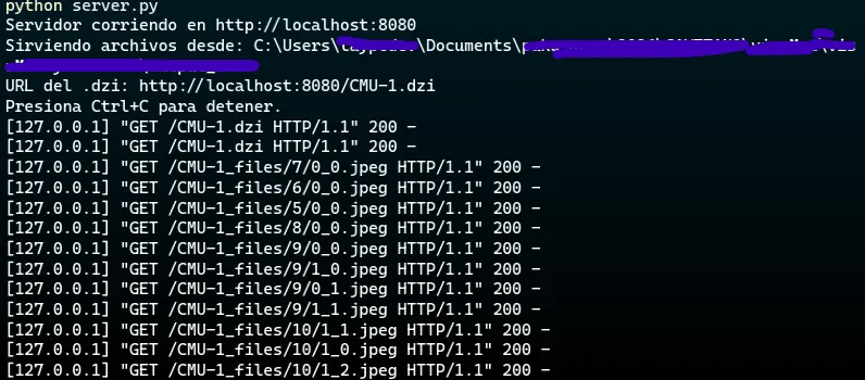 Servidor de láminas histológicas